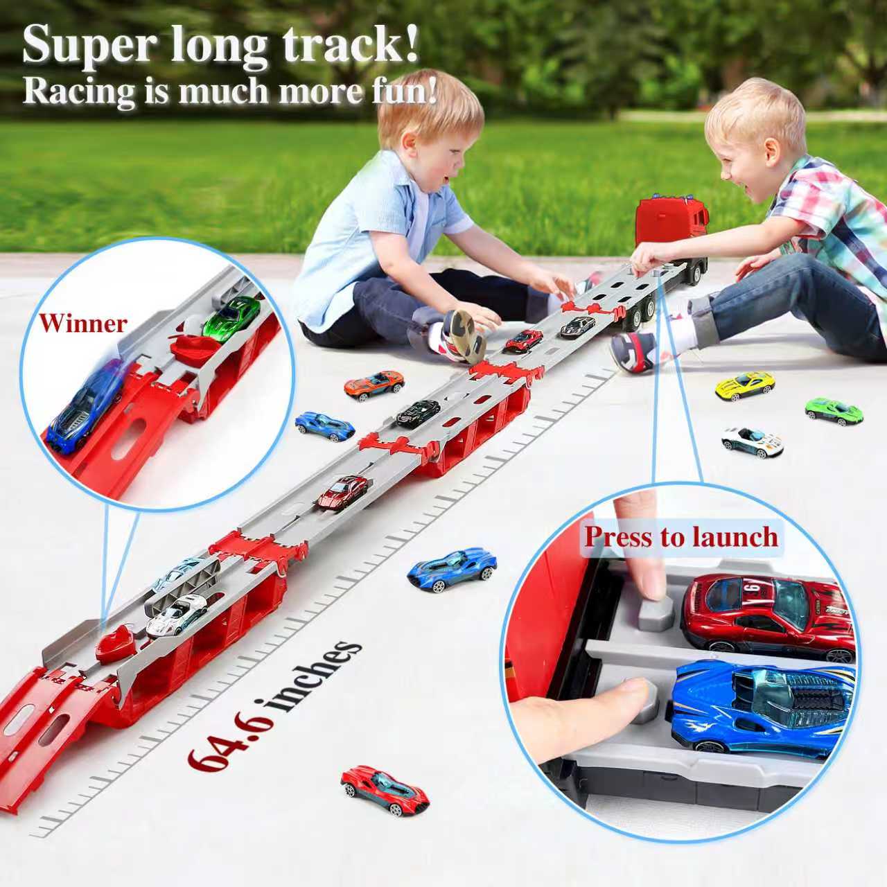 Kids Toys Vehicle - Folding Car Carrier Truck Toy Set
