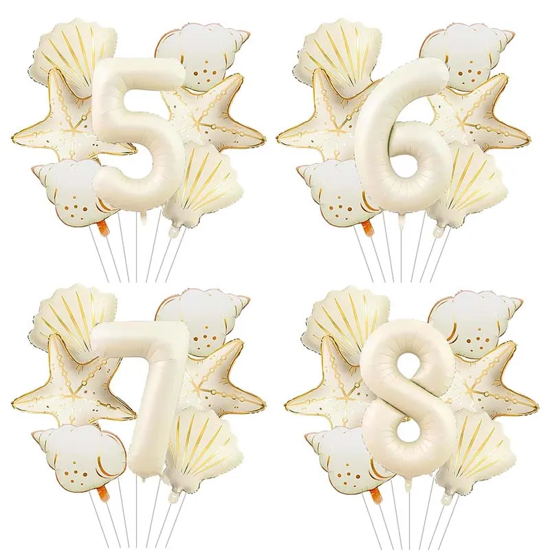 Water Balloon Set - 7Pcs Starfish Seashell Shaped Number Foil
