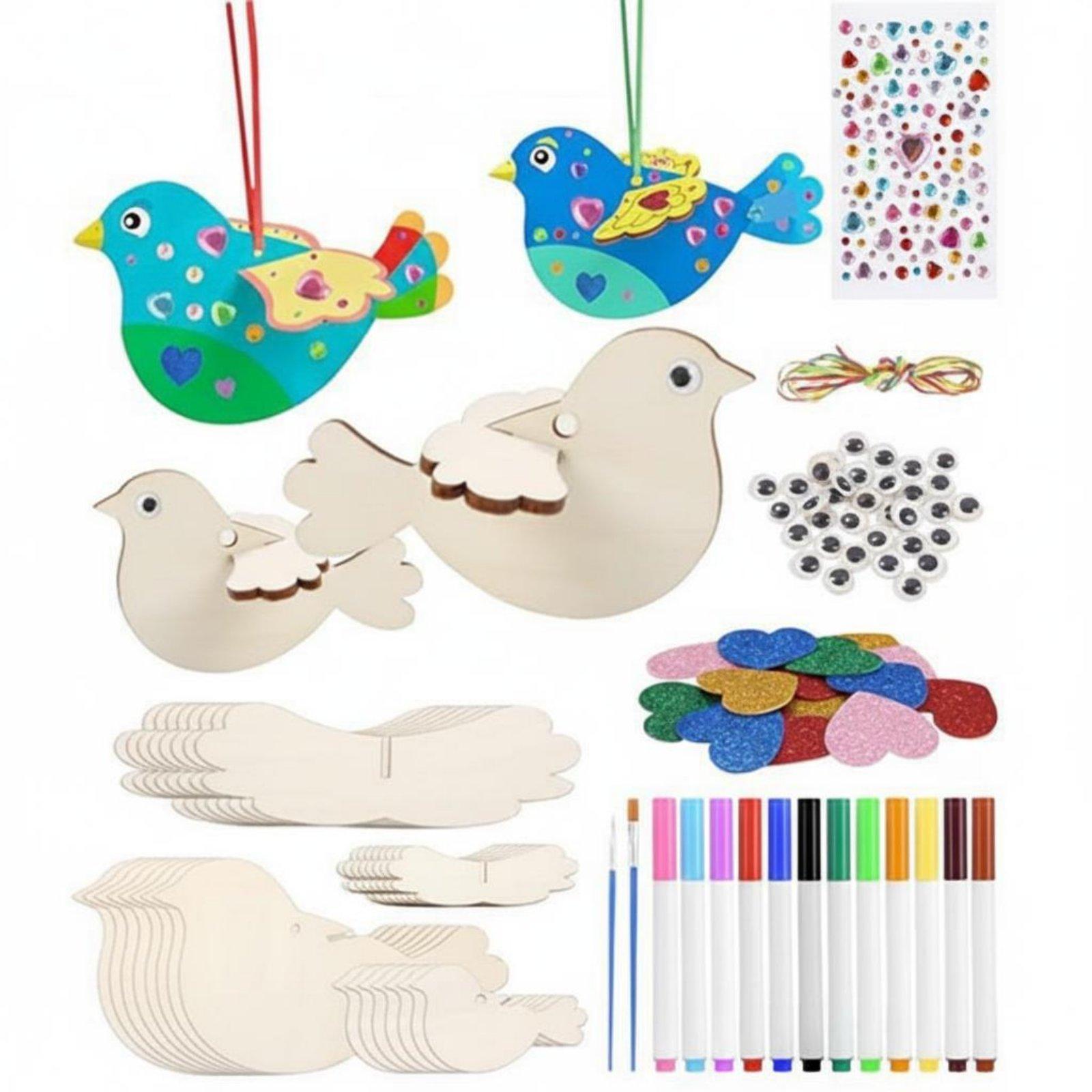 DIY Wooden Bird Ornament Craft - Kids Toys Kit review and price