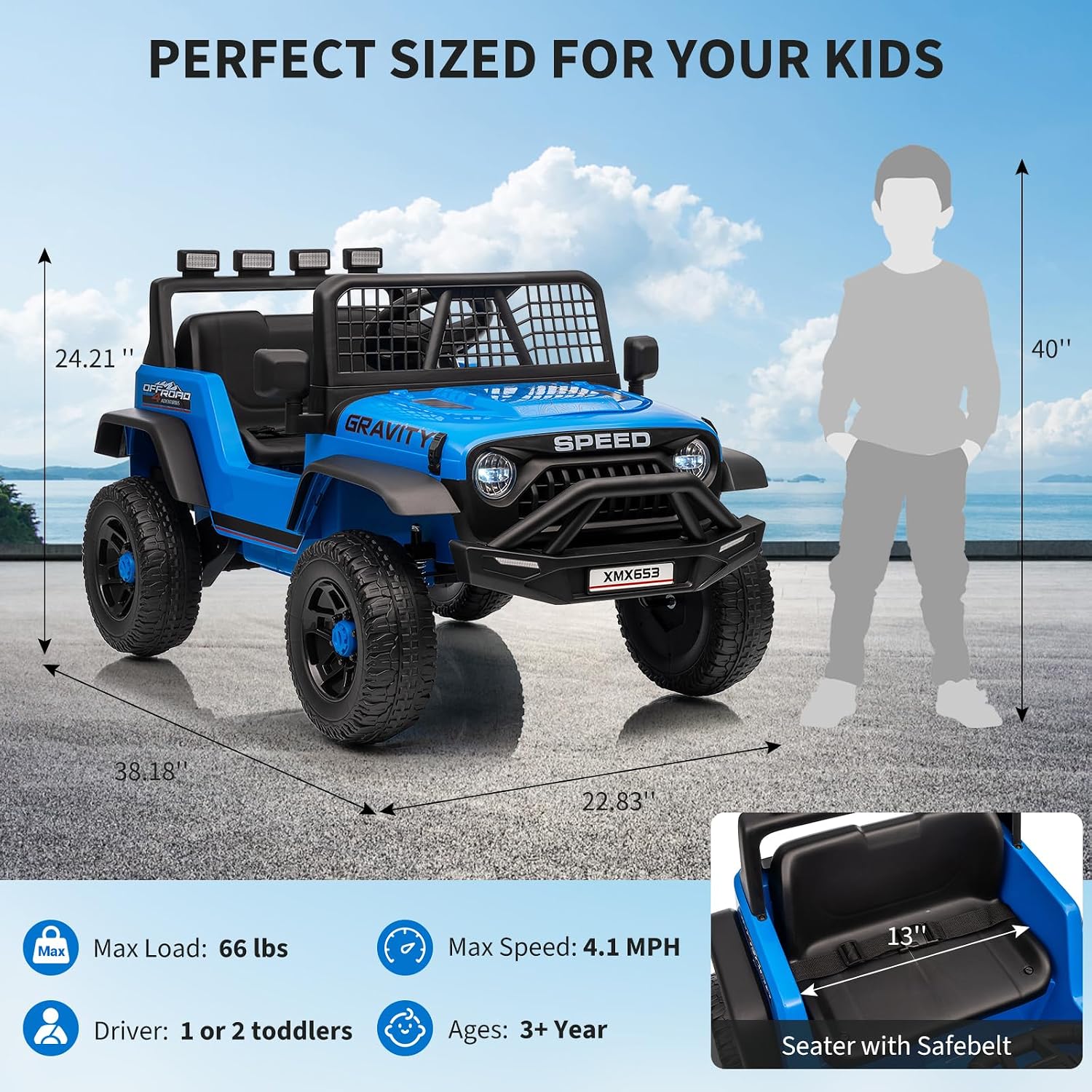 12V Kids Electric Single‑Seat  - Kids Toys Jeep review and price