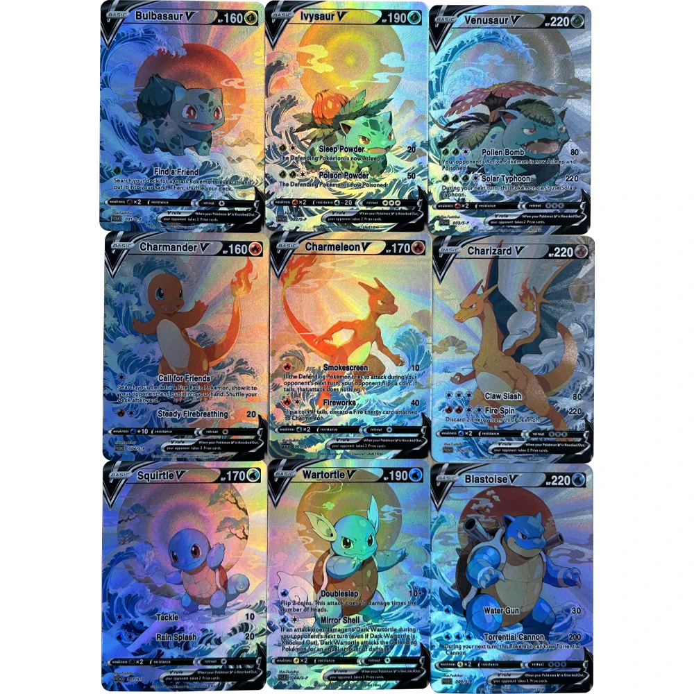 9Pcs/set DIY Anime PTCG Collec - Card Game Kids review and price