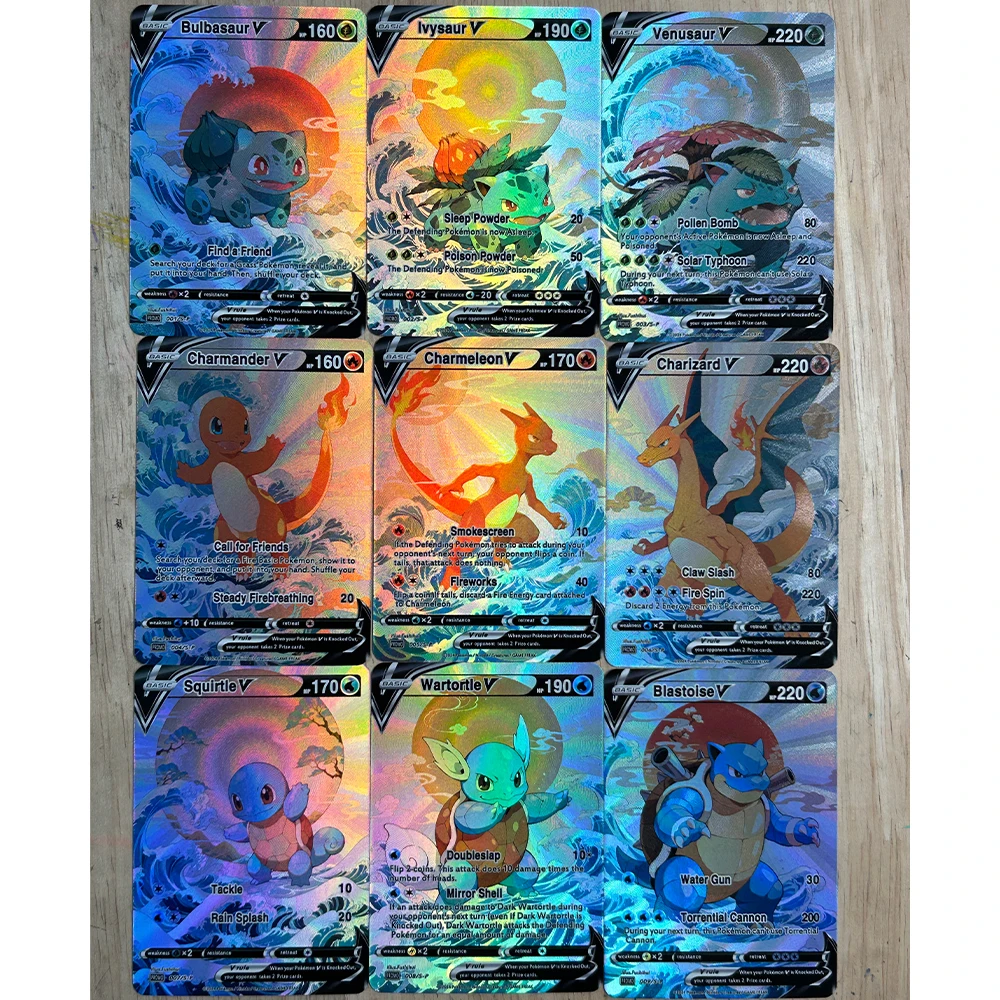9Pcs/set DIY Anime PTCG Collec - Card Game Kids review and price