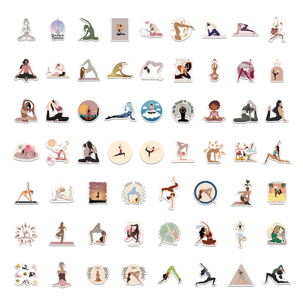 60PCS Aesthetic Yoga Stickers  - Kids Yoga Toys review and price